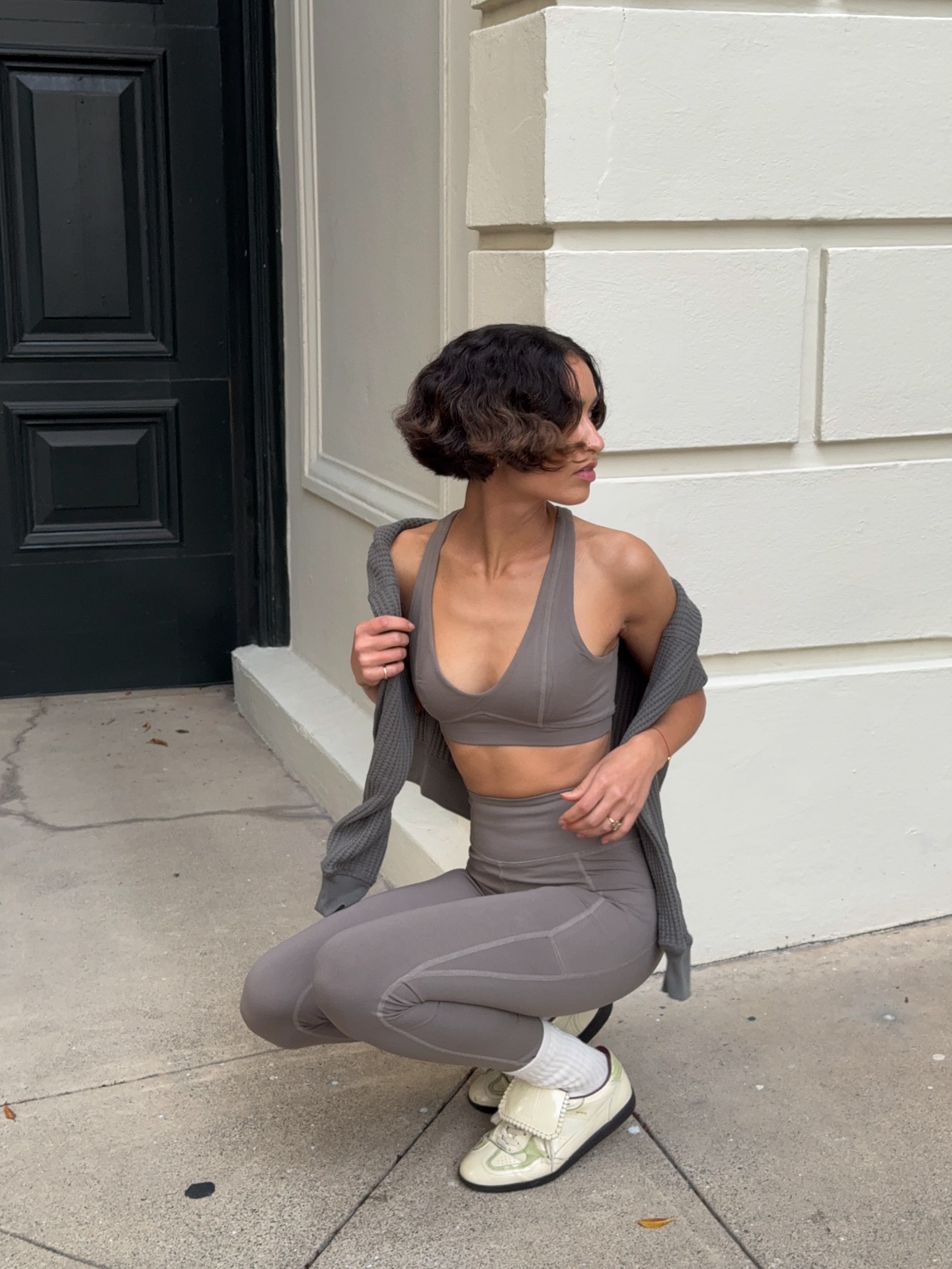 Ultra-short curly bob.