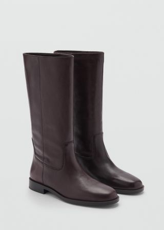 Knee-High Leather Boots - Women | Mango United Kingdom