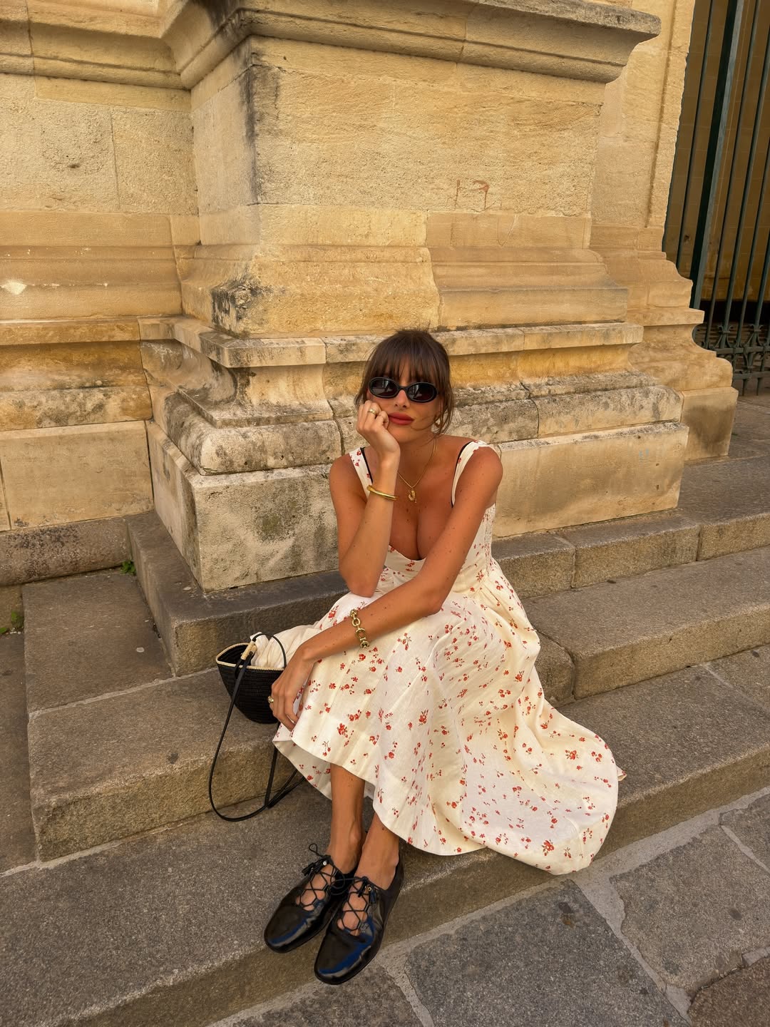 Julie in dress and sneakerina shoes