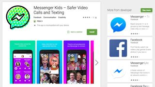 Facebook Messenger Kids in the Google Play Store
