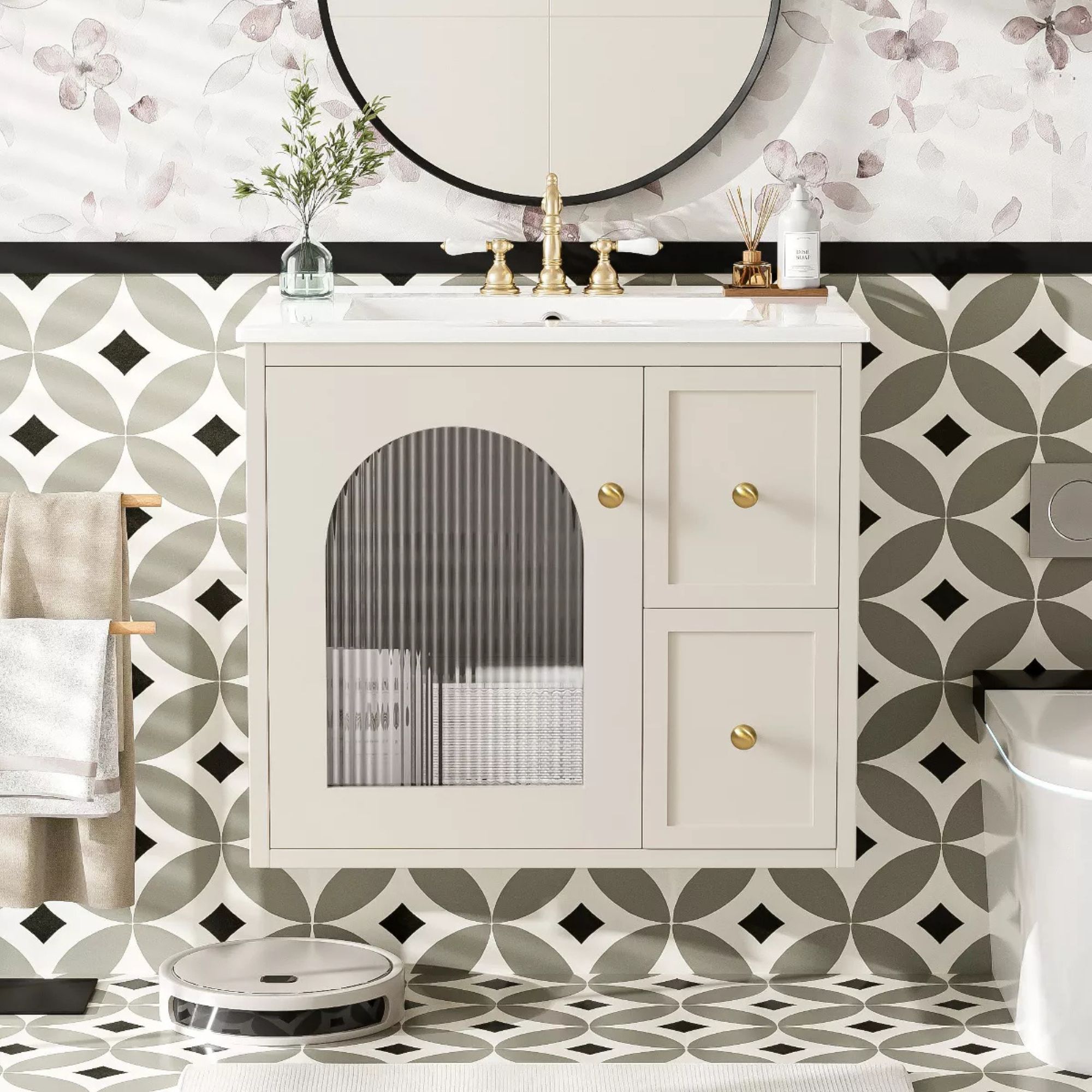 MOEPISY Wall-Mounted Bathroom Vanity