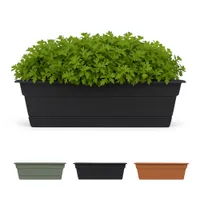 Bloem Dura Cotta  18" Plastic Window Box Planter with Saucer Tray