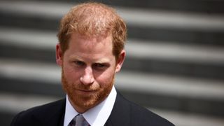 Prince Harry, Duke of Sussex departs after the National Service of Thanksgiving