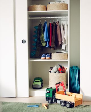 A neat and tidy children's closet