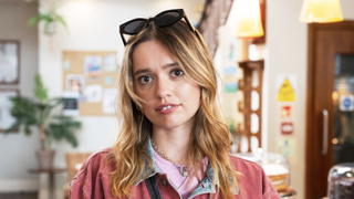 Aimee Lou Wood wearing sunglessases in Film Club on BBC iPlayer October 7 2025