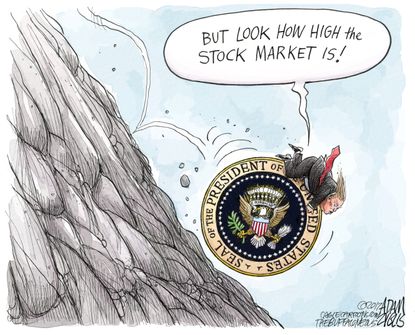 Political cartoon U.S. Trump stock market