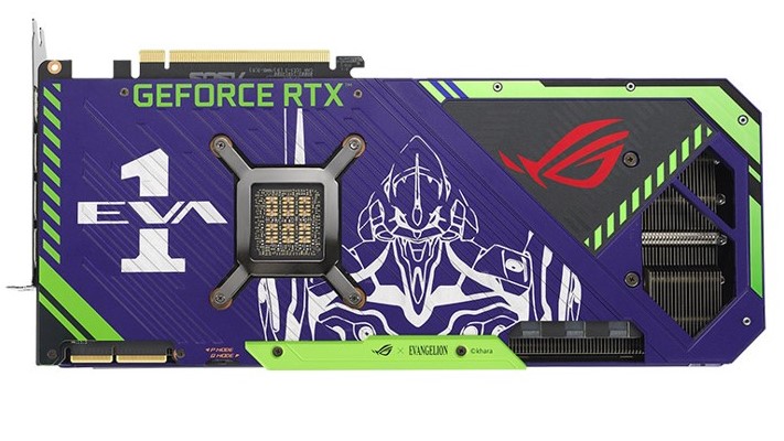 EVA-themed RTX 3090 in front of a white background.