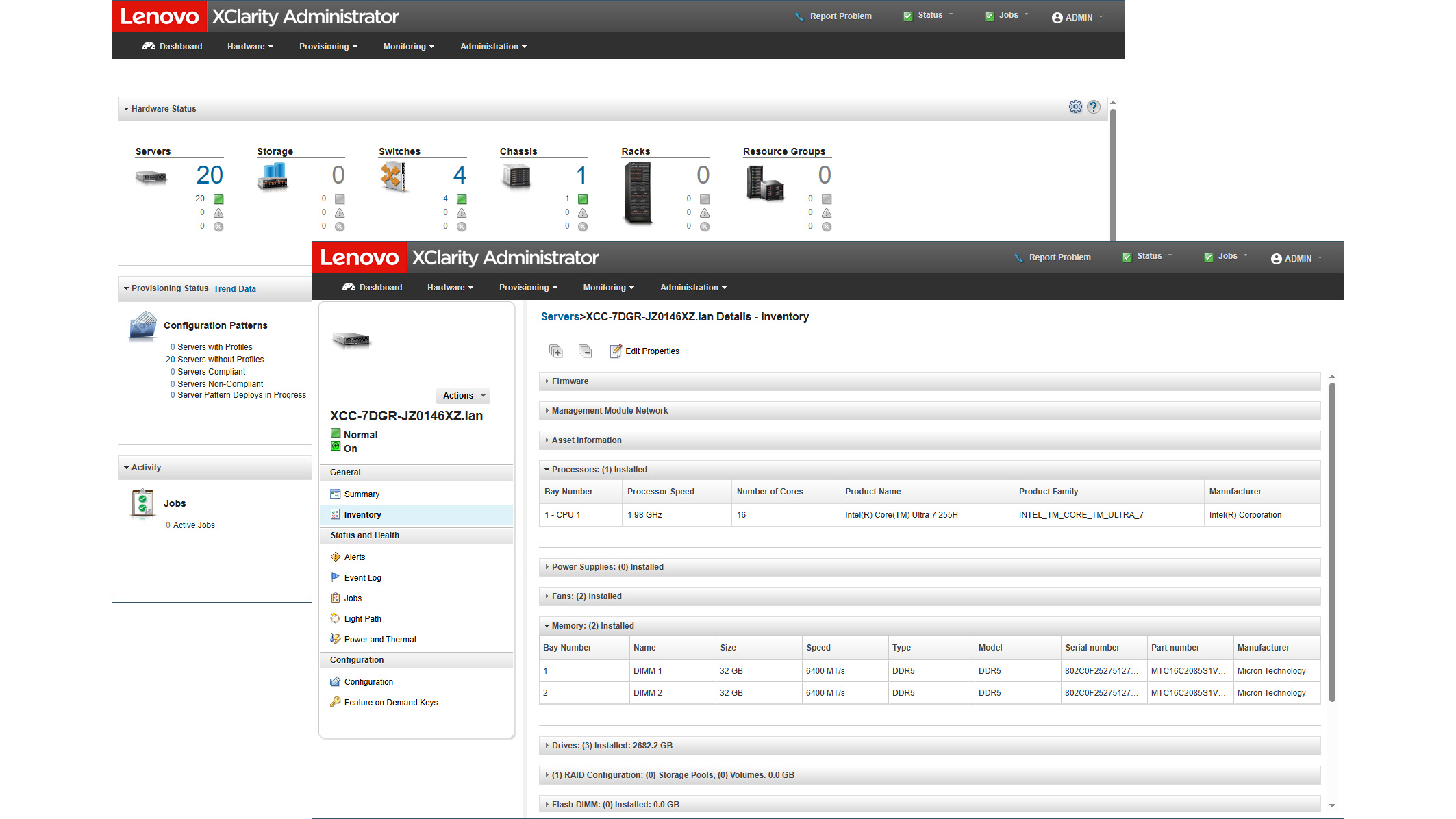 The Lenovo ThinkEdge SE100 admin portal