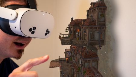 Playing Wall Town Wonders in mixed reality on a Meta Quest 3S