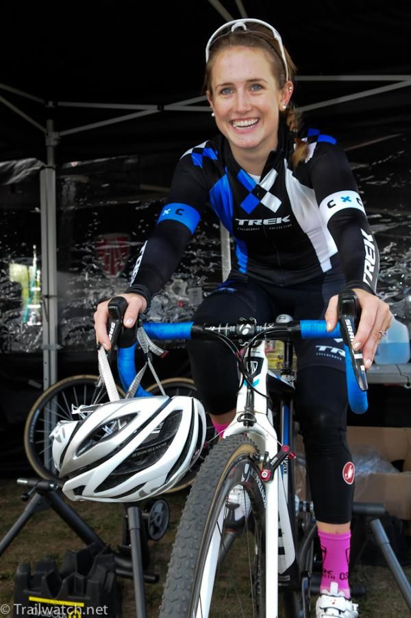 Ellen Noble (Trek Cyclocross Collective) warming up before the race