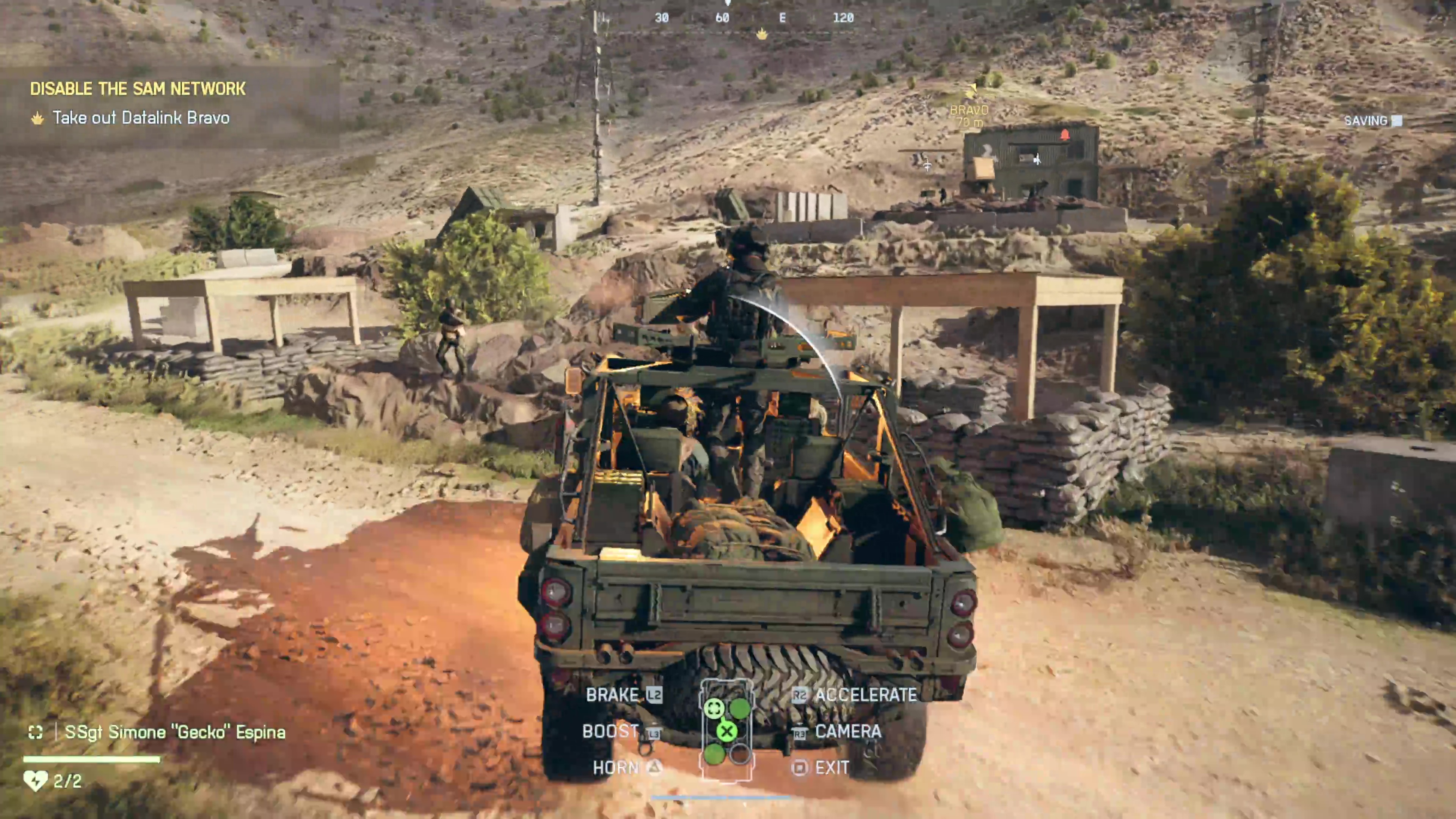 A squad unwisely drives through enemy terrain in a jeep in Battlefield 6 single player