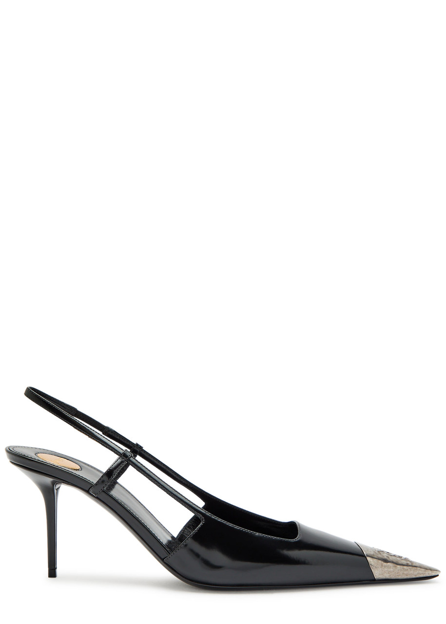Jeanne 75 Patent Leather Slingback Pumps