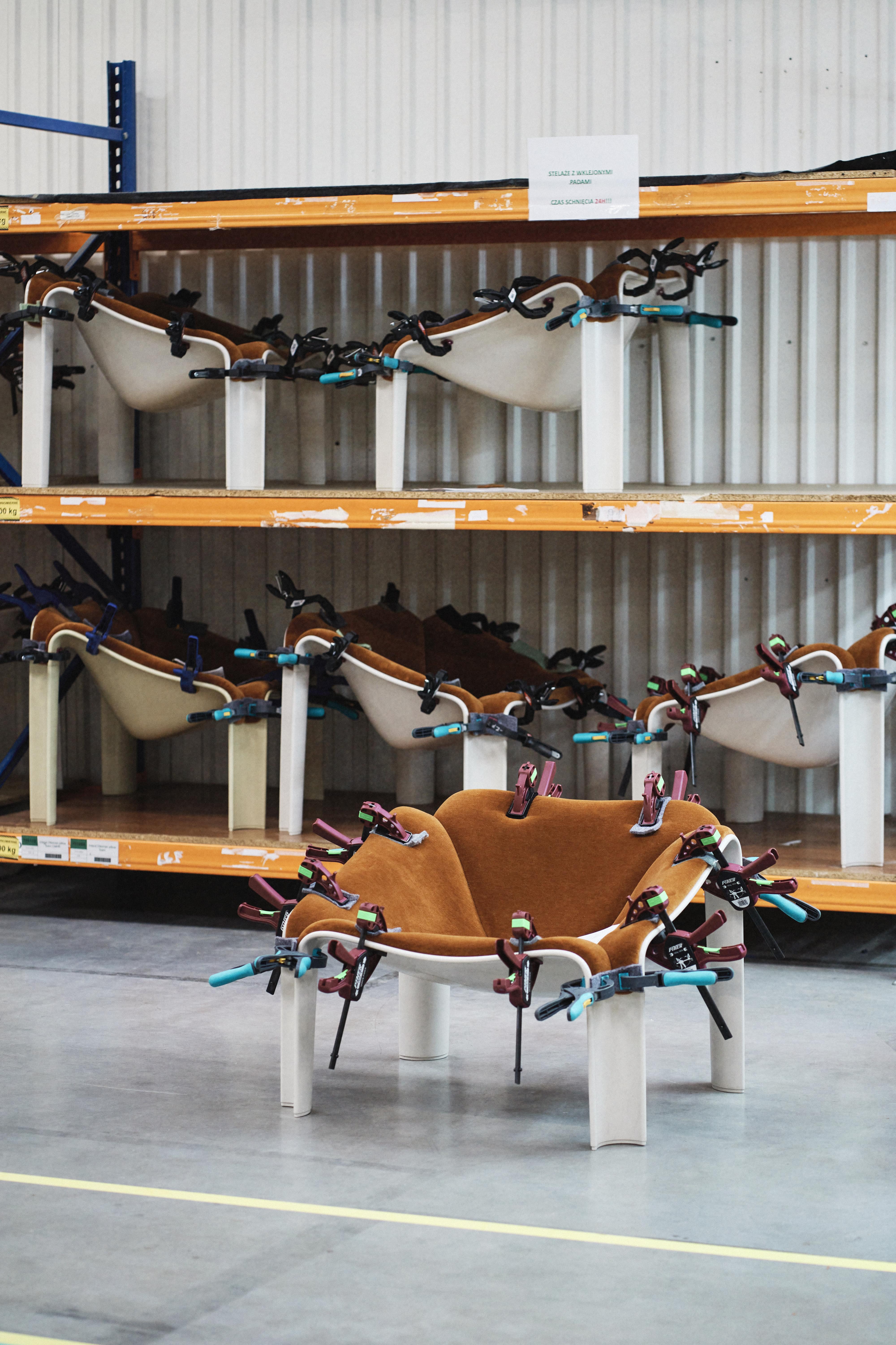Production shot of chair in a factory