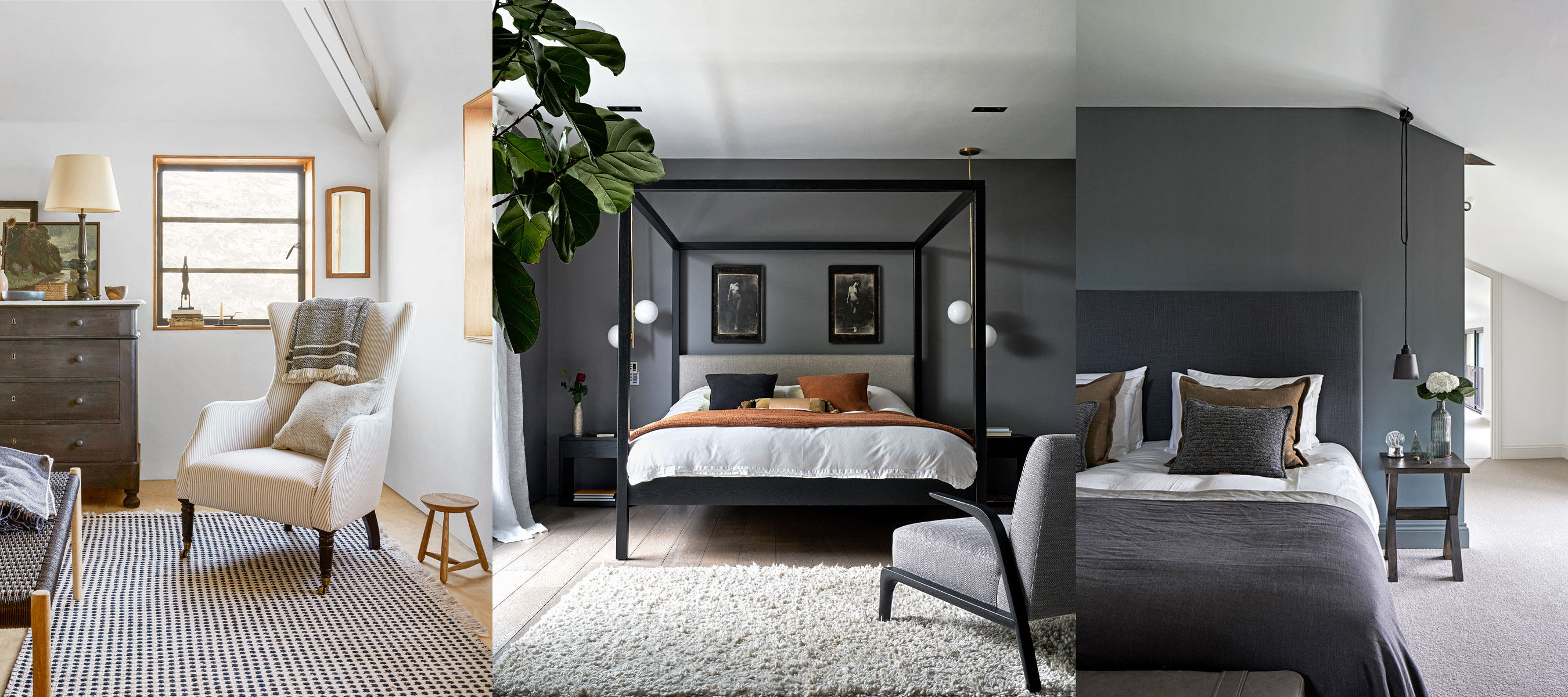 Blue Grey and Charcoal Bedroom Color Scheme