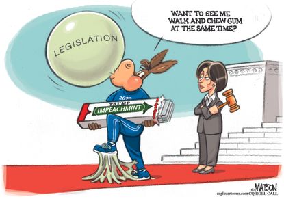 Political Cartoon U.S. Democrats 2020 Legislation Impeachment Priorities