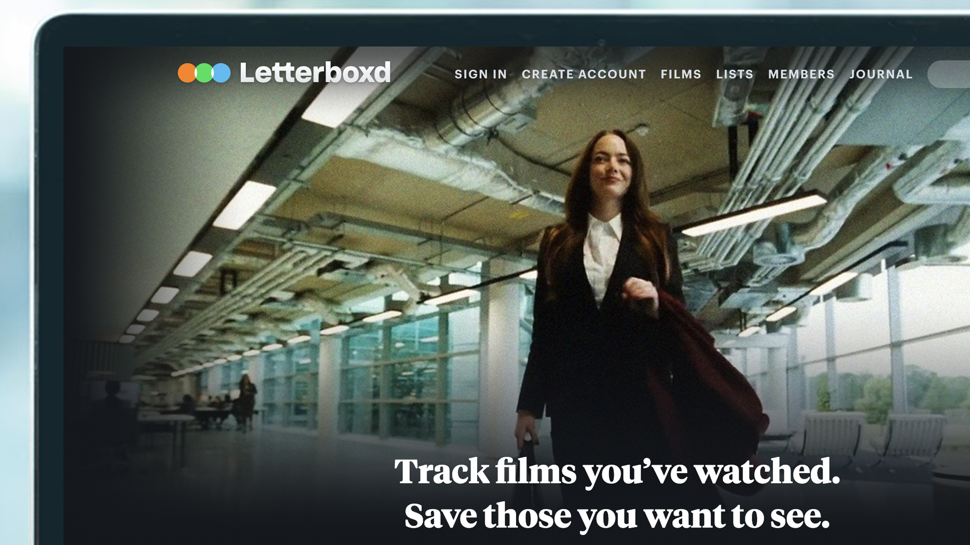 A laptop screen showing the Letterboxd website