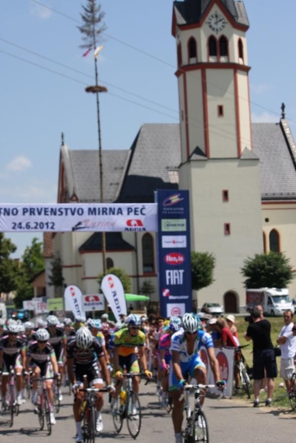 Riders pass through for another lap of the circuit
