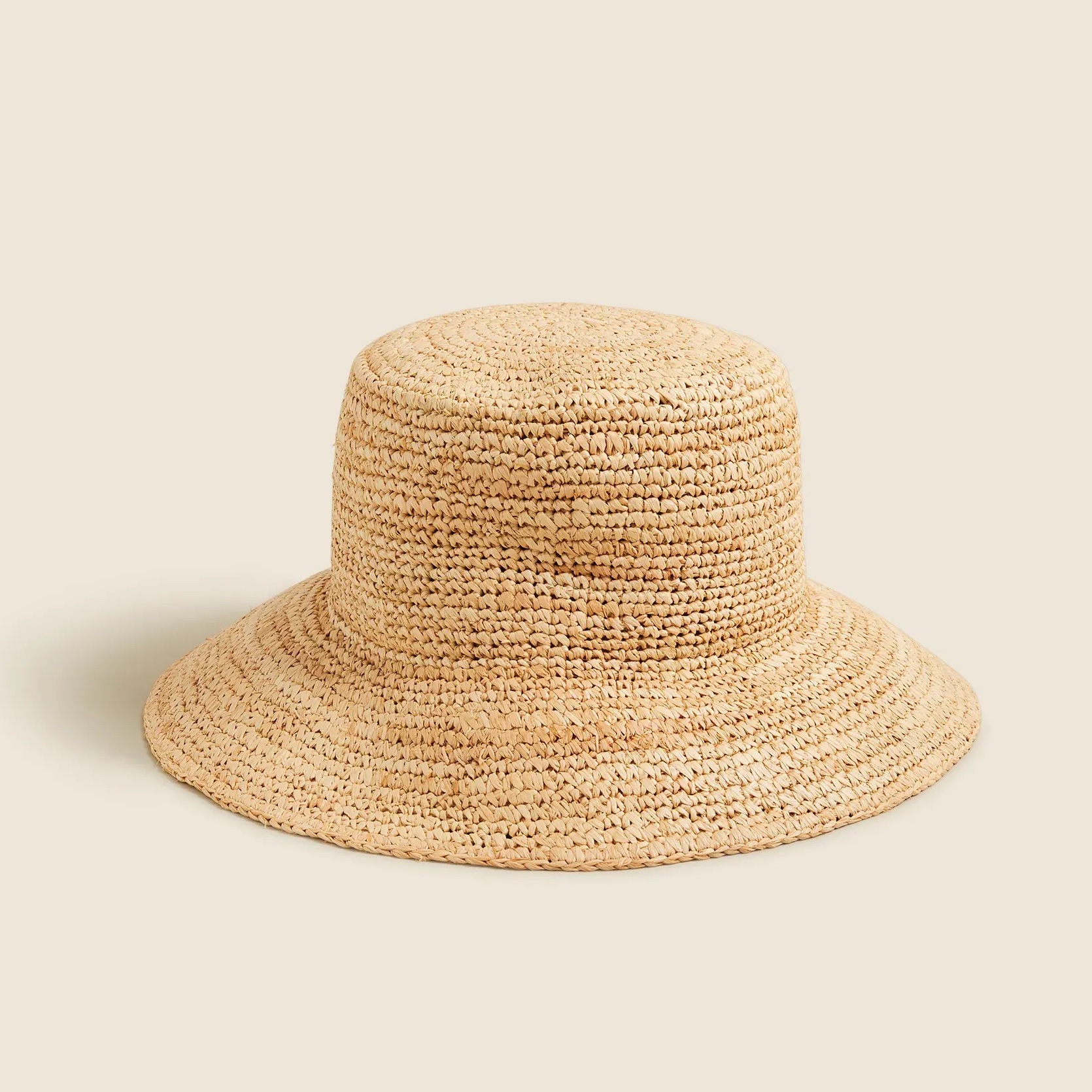 Wide-Brim Raffia Bucket Hat