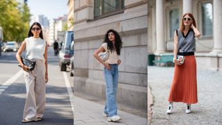 street style showing us how to style a sweater vest on its own