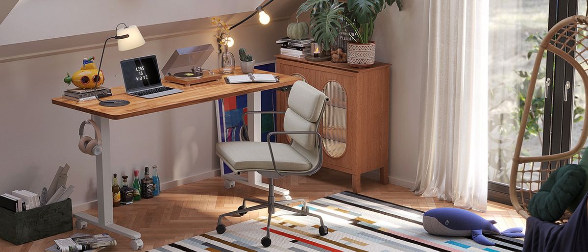 Fezibo Electric Standing Desk in bedroom