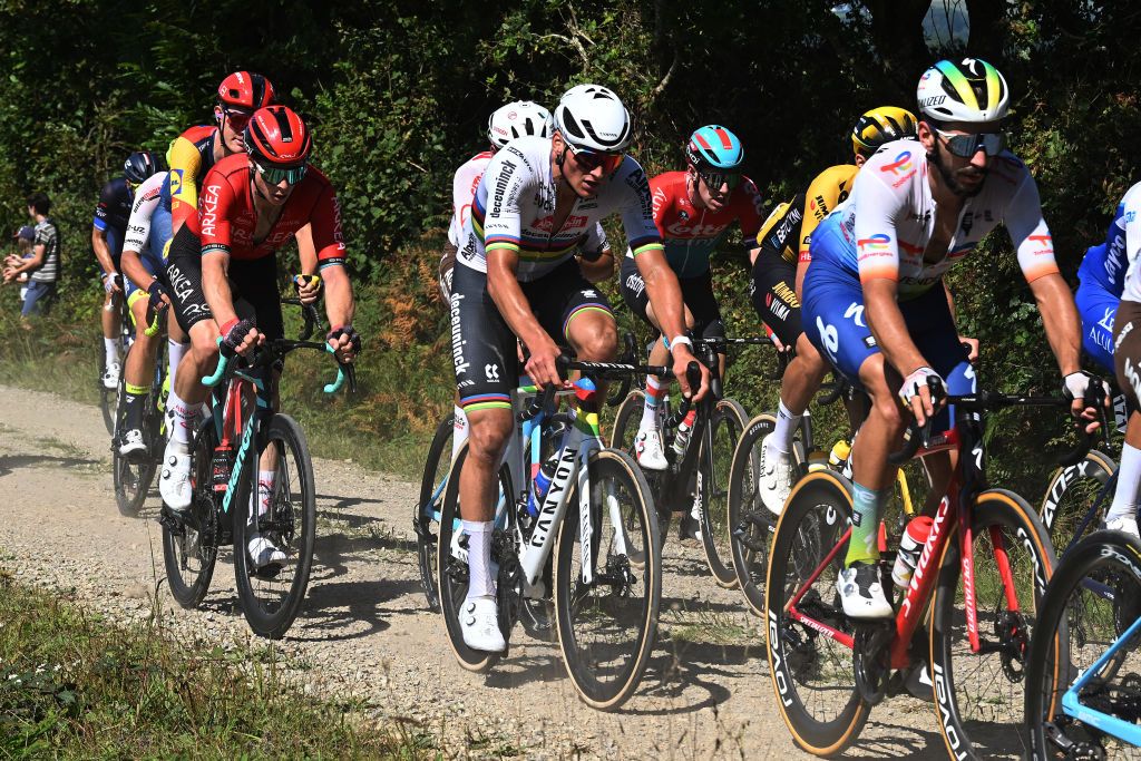 World champion Mathieu Van Der Poel (Alpecin-Deceuninck) in the peloton