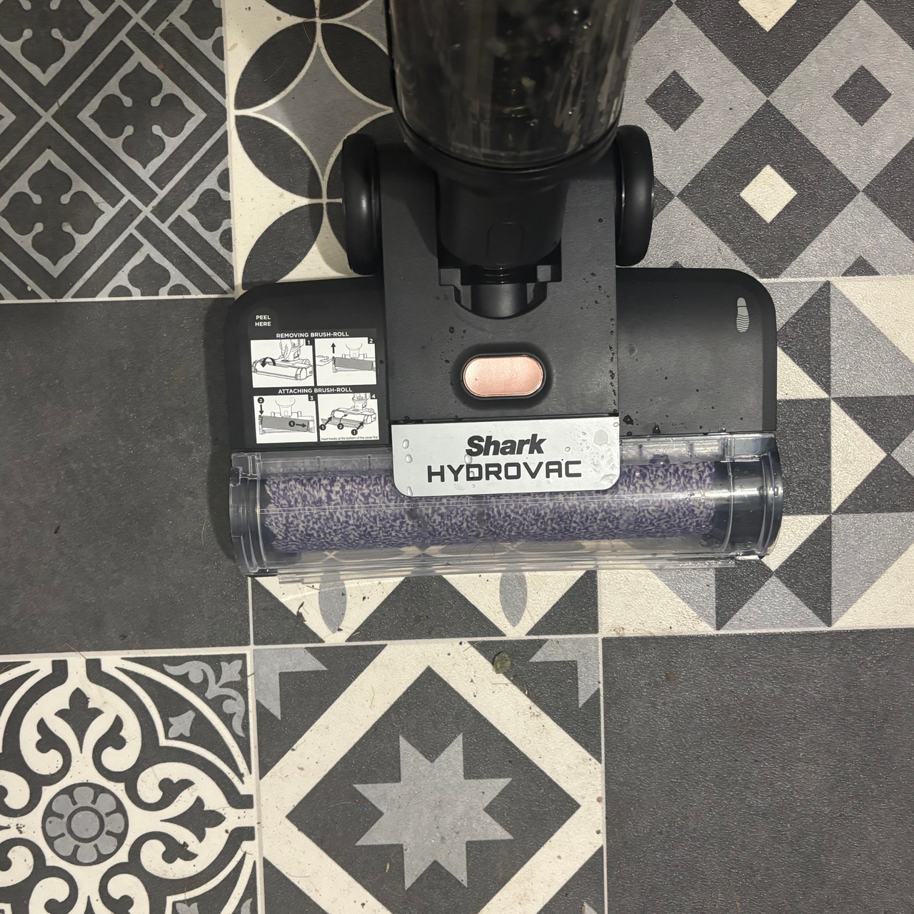 Shark HydroVac Cordless Hard Floor Cleaner in use of vinyl flooring