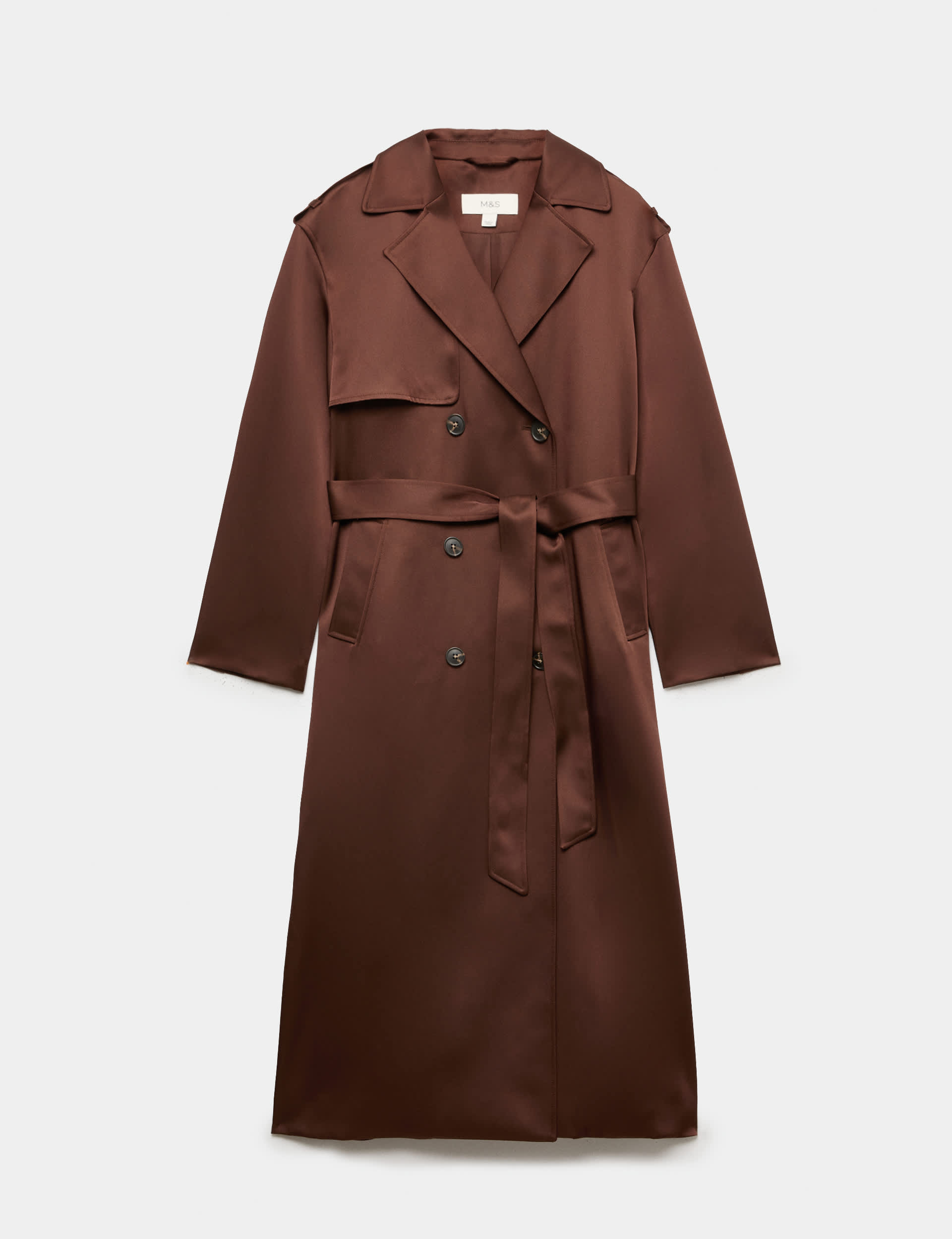 Satin Belted Trench Coat