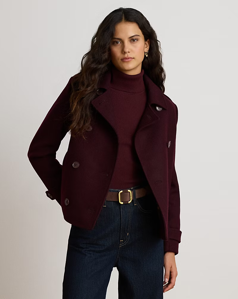 ralph lauren, Wool-Blend Double-Breasted Cropped Coat