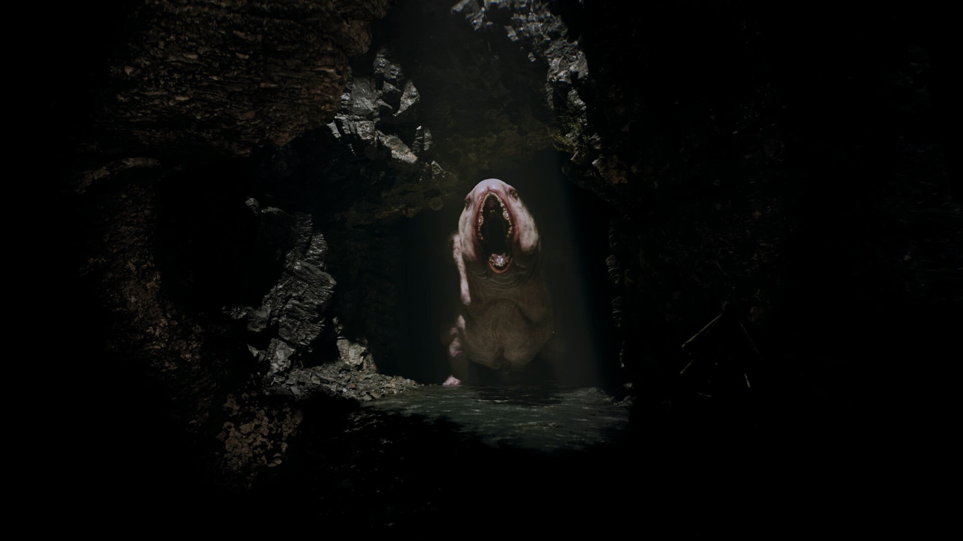 Ritual Tides promo screenshot of Agnes, an enemy, in a cave