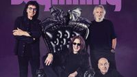 Black Sabbath against a purple background