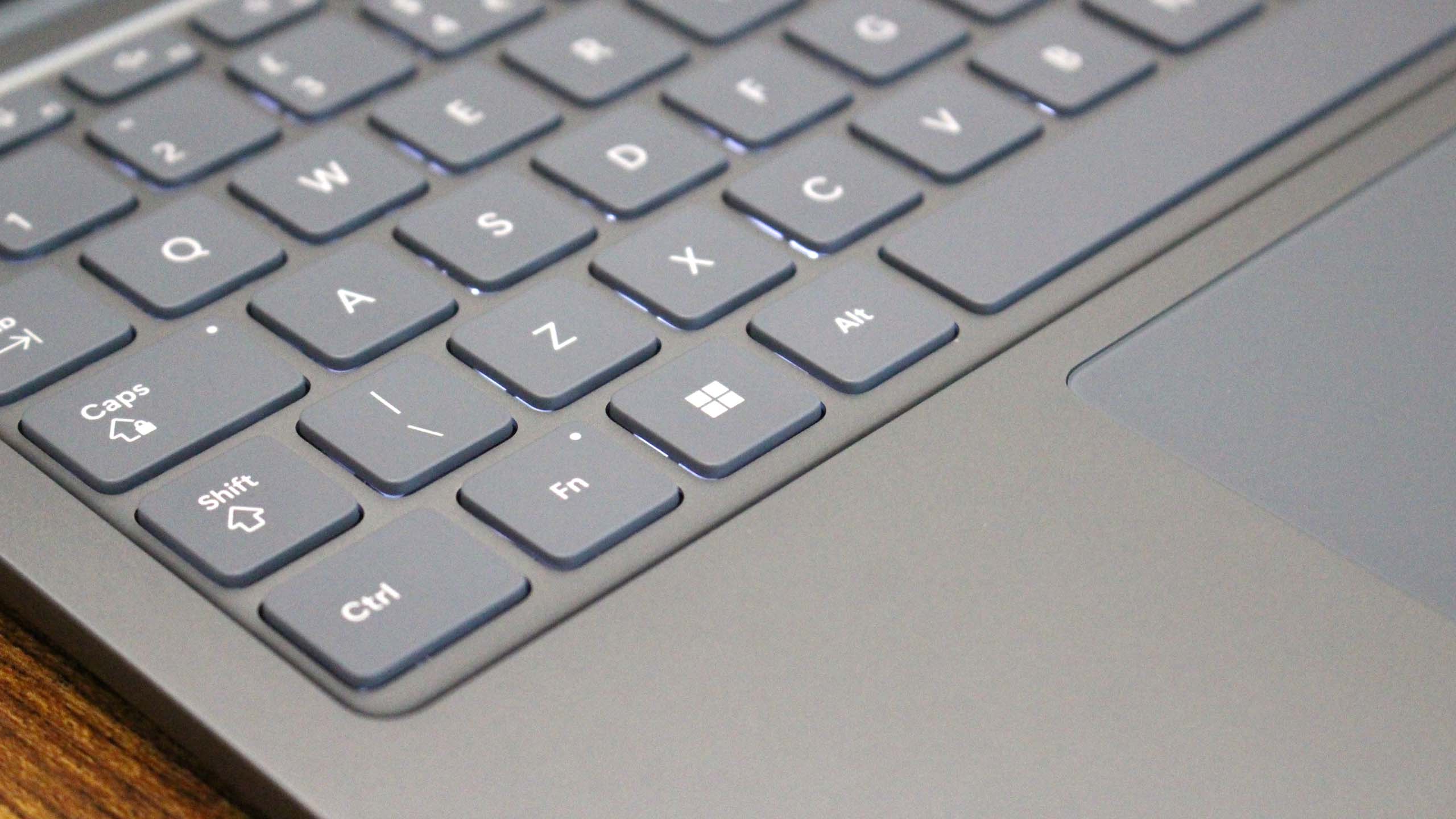 Surface Laptop 13-inch's round keyboard keys.