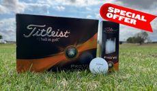 The Titleist Pro V1 golf ball on grass