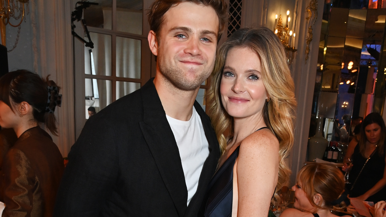 Leo Woodall and Meghann Fahy attend The South Bank Sky Arts Awards 2023 at The Savoy Hotel on July 2, 2023 in London, England.