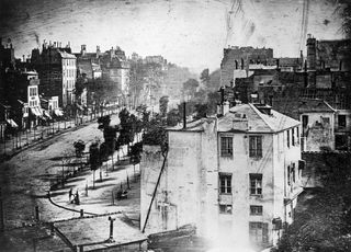 This image of the Boulevard du Temple in Paris was taken in 1838 by Louis Daguerre.