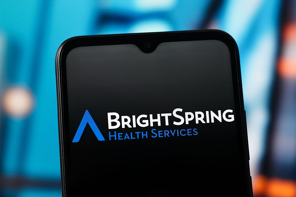 BrightSpring Health Services logo displayed on a smartphone screen