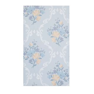 floral wallpaper on light blue background