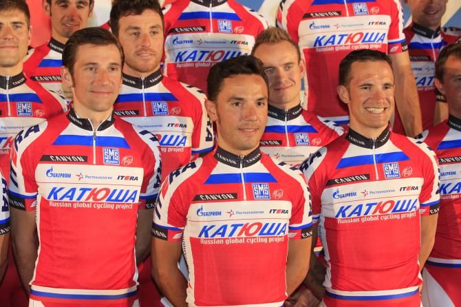 Katusha strike a pose for the cameras.