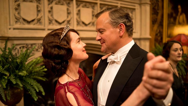 Elizabeth McGovern as Lady Cora and Hugh Bonneville as Lord Grantham in Downton Abbey