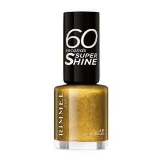 Rimmel 60 Seconds Glitter Nail Polish in 831 Oh My Gold
