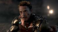 Tony Stark (Robert Downey Jr.) looks at Doctor Strange in Avengers: Endgame.