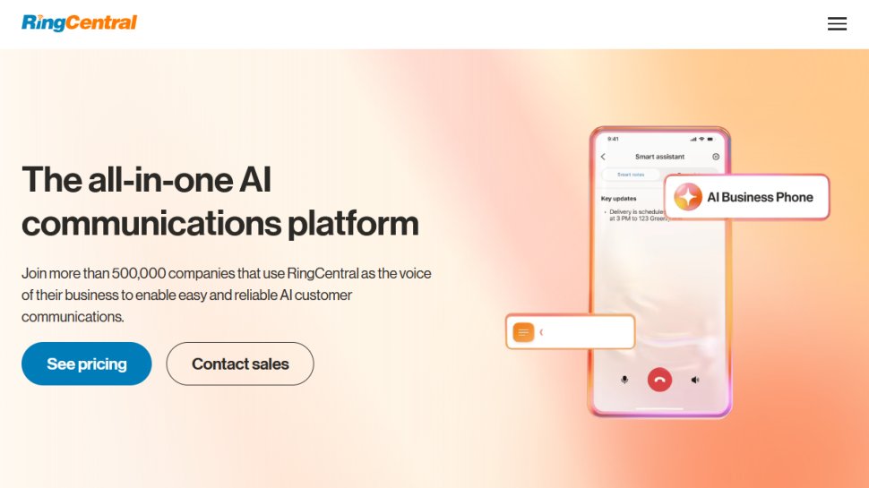 RingCentral website screenshot (January 2026).