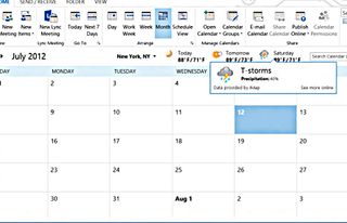 Microsoft Office 365 Outlook Weather