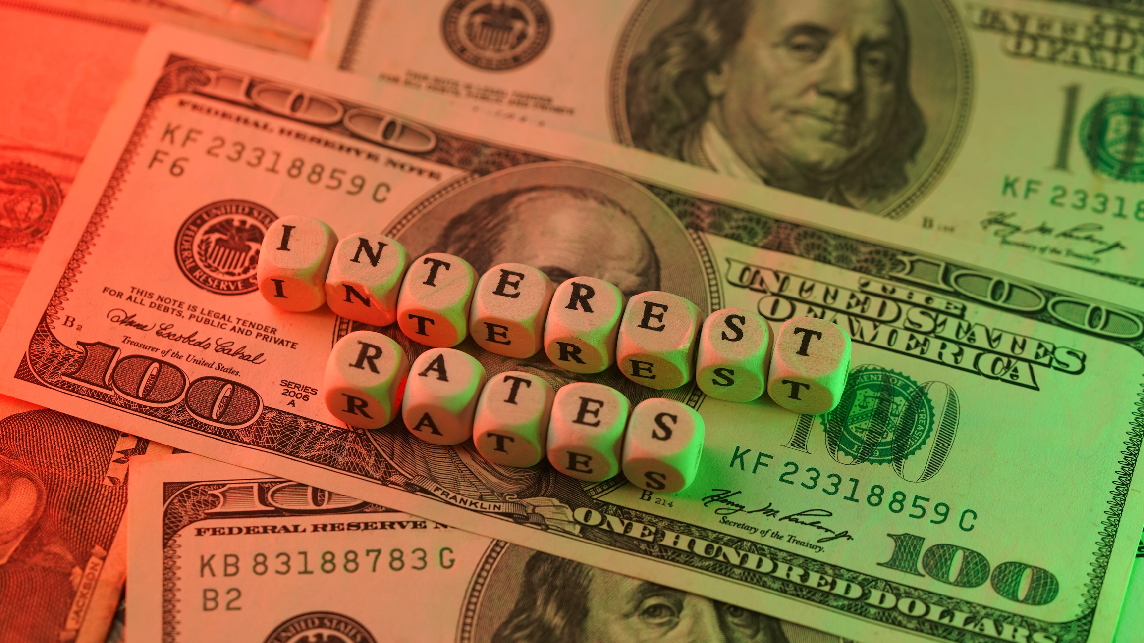Interest Rates spelled out in blocks.