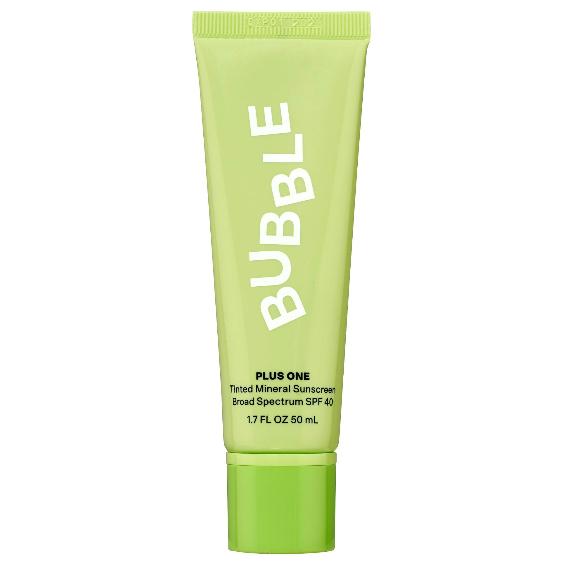 Bubble Skincare Plus One Tinted Sunscreen Spf 40, Everyday Care Sun Protection, All Skin Types, 1.7 Fl Oz / 50ml