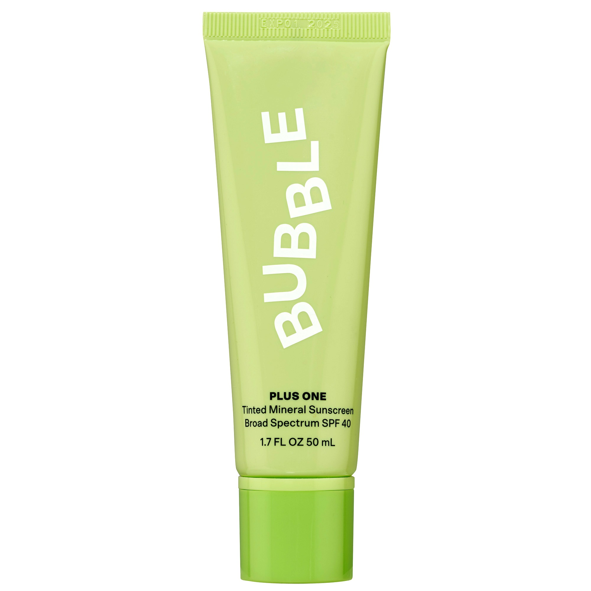 Bubble Skincare Plus One Tinted Sunscreen Spf 40, Everyday Care Sun Protection, All Skin Types, 1.7 Fl Oz / 50ml