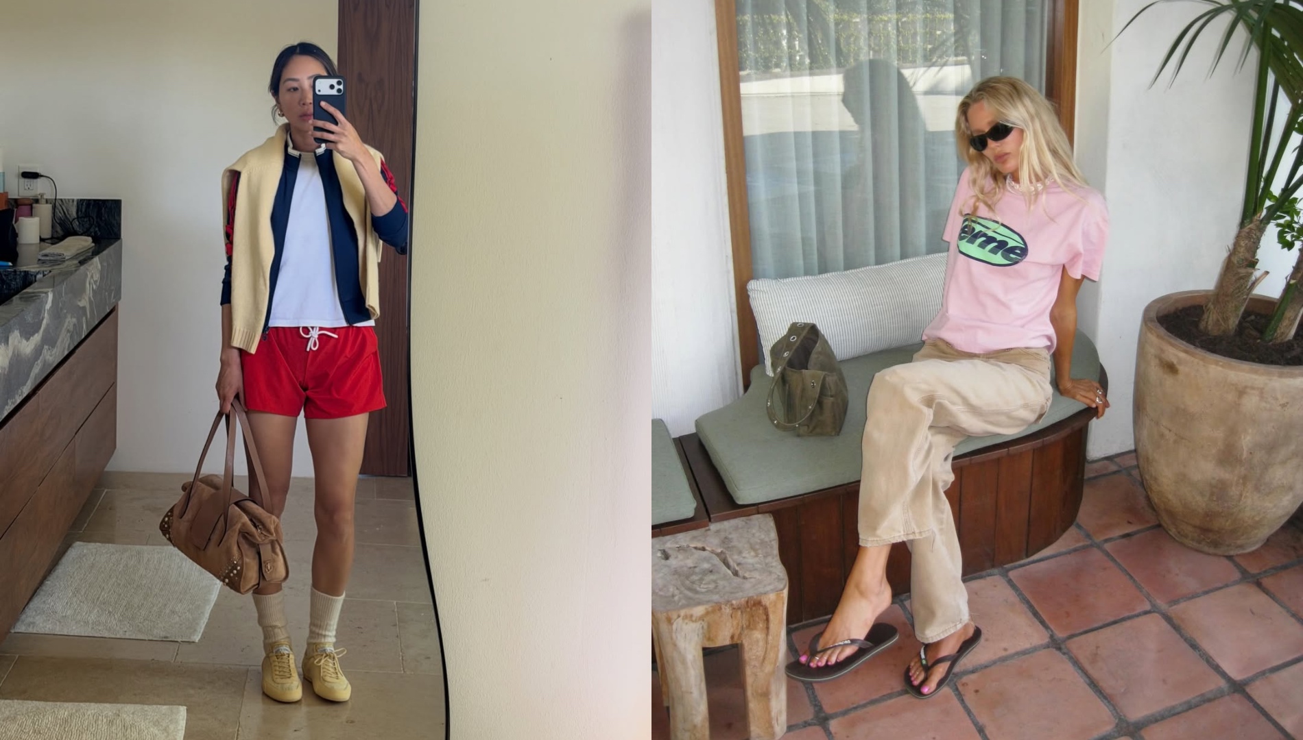 Collage of women wearing summer 2026 shoe trends.