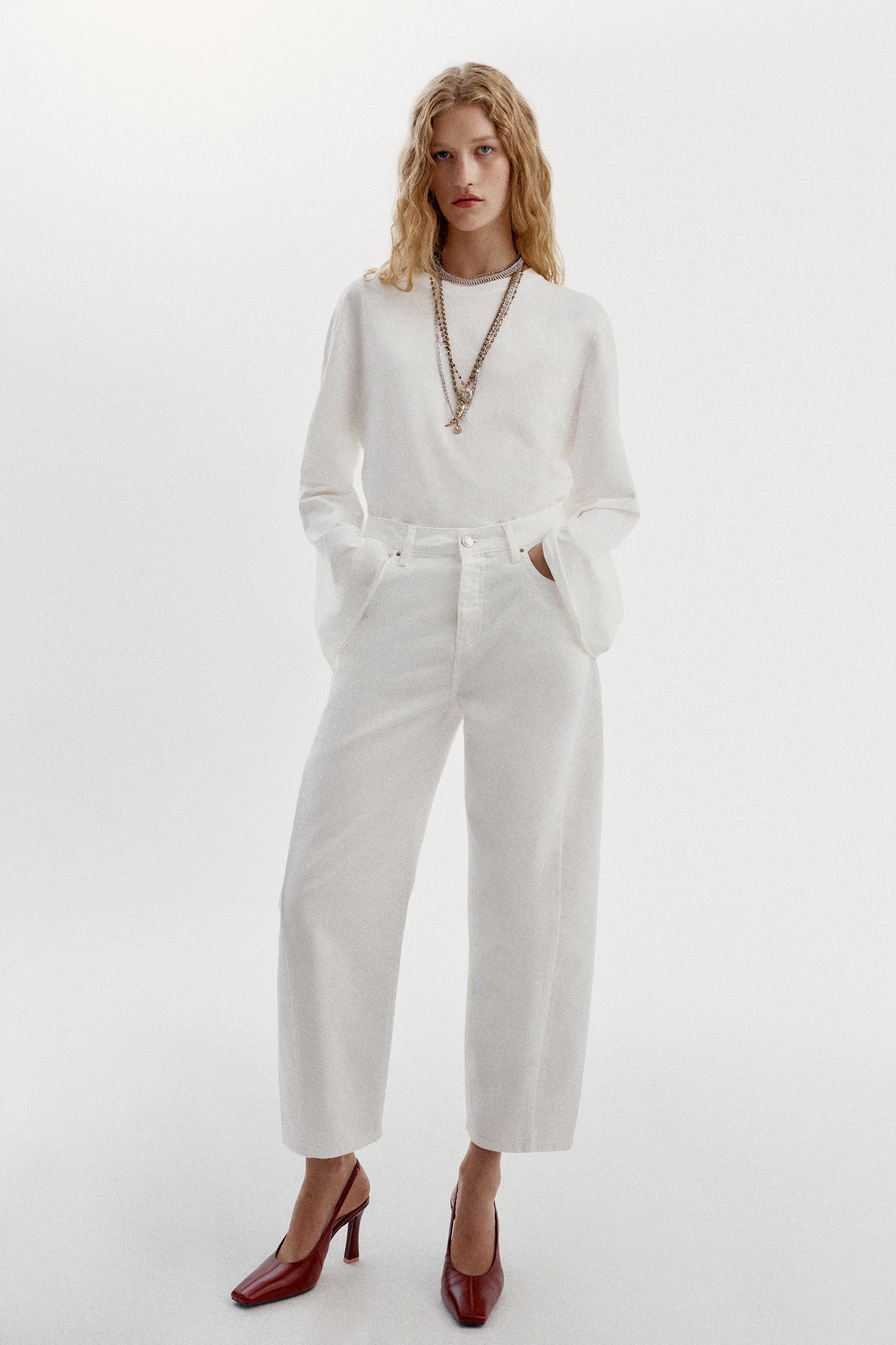Z1975 High-Waist Barrel Jeans - White - 4