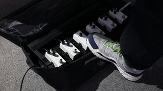 A foot treading on the Donner Embark Series pedals