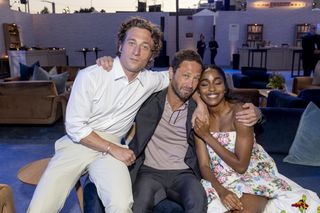 Jeremy Allen White, Ebon Moss-Bachrach, and Ayo Edebiri at FX's 'The Bear' Season 3 afterparty on June 25, 2024.