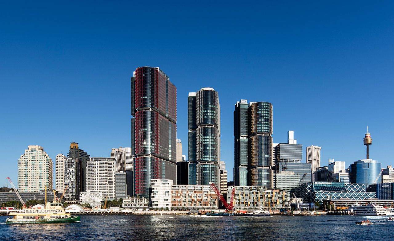 Skyscrapers along the water